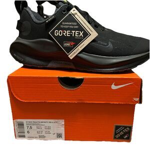 Nike ReactX Infinity Run 4 GTX Gore-Tex Black Volt Women's 7.5 HQ0264-001 NEW
